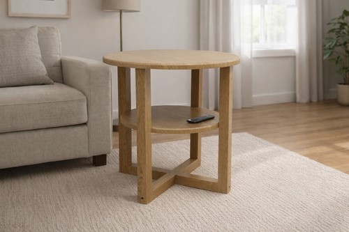 Small side coffee table - small, lamp