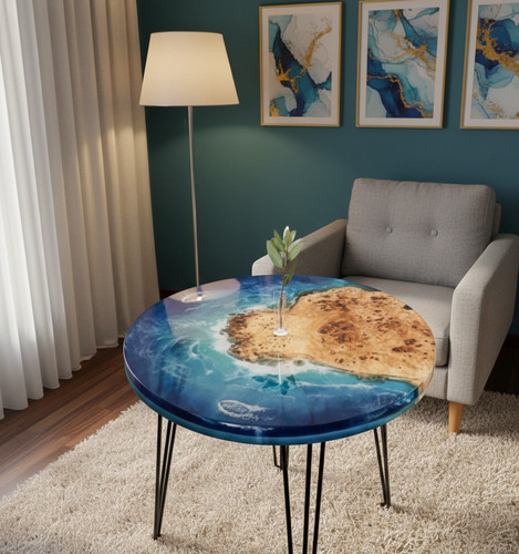 Blue resin sea - sea, coffee