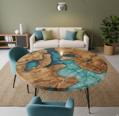Unique round epoxy resin - 15",
