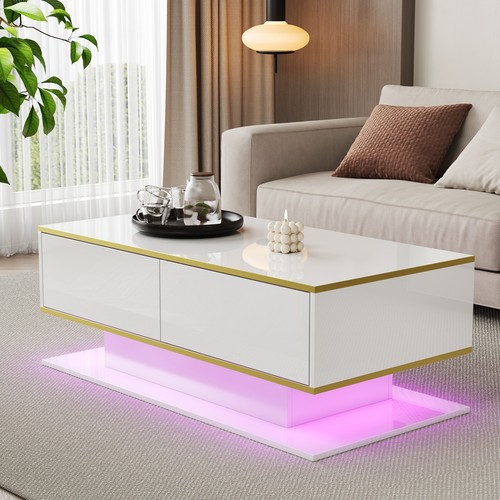Led coffee table storage - coffee, w/