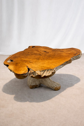 Solid teak live edge coffee - teak,