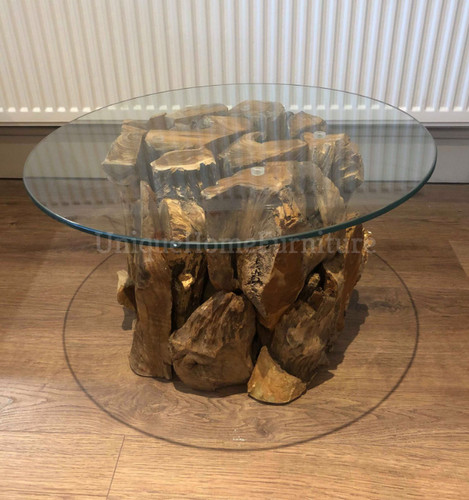 Teak root coffee table - teak,
