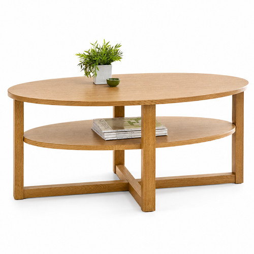 Mdf wood oak finish oval - mdf,