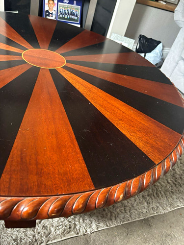1970s round wood coffee - coffee, table