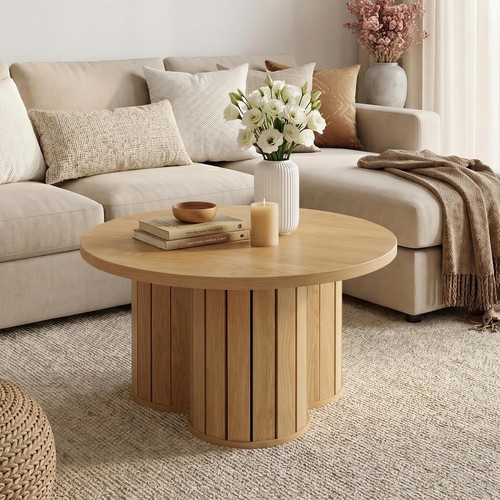 Modern round coffee table - coffee, 80