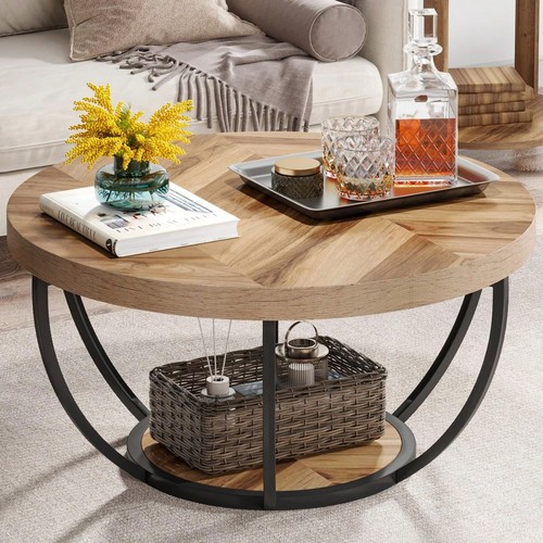 Round coffee table - table,, industrial