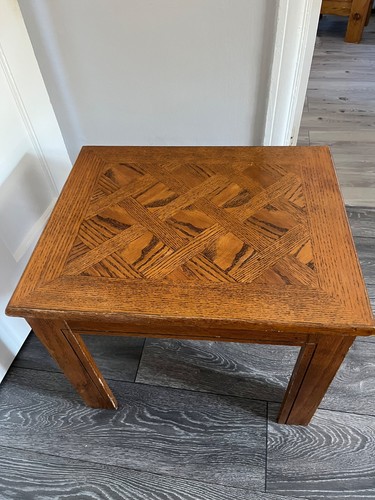 Dark oak parquet coffee table - oak,