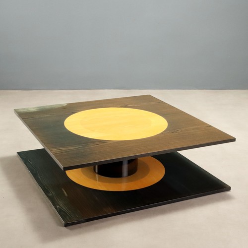 Vintage coffee table veneered - coffee,