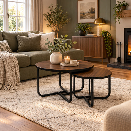 Round nest coffee tables - round,