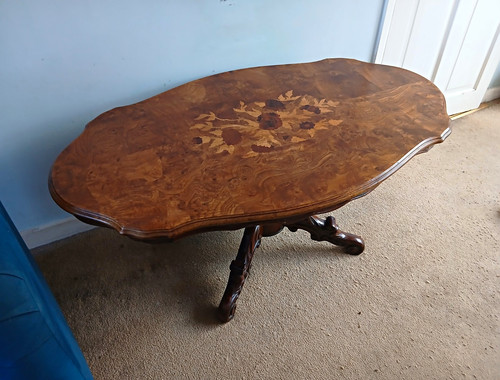 Marquetry coffee table - coffee,
