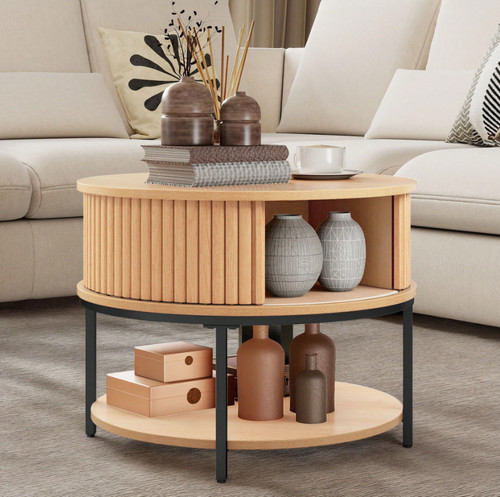Tier round coffee table - coffee,