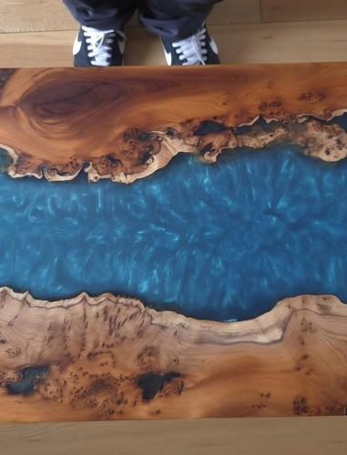 Blue epoxy resin - epoxy, table