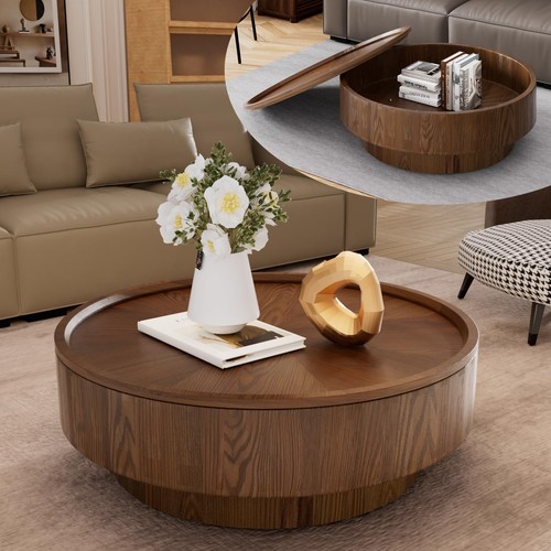 Round drum coffee table with - round,