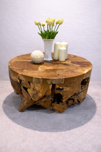 Solid teak root coffee table - root,