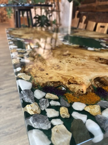Rectangular burl wood - burl, green